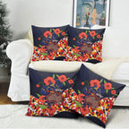 Adelaide Crows ANZAC Day Tribute Pillow Cover Indigenous Dot Art Poppy Remembrance Football Warrior