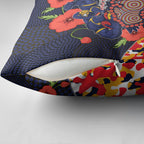 Adelaide Crows ANZAC Day Tribute Pillow Cover Indigenous Dot Art Poppy Remembrance Football Warrior