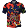 Adelaide Crows ANZAC Day Tribute Polo Shirt Indigenous Dot Art Poppy Remembrance Football Warrior