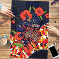 Adelaide Crows ANZAC Day Tribute Puzzle Indigenous Dot Art Poppy Remembrance Football Warrior