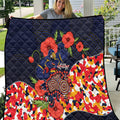 Adelaide Crows ANZAC Day Tribute Quilt Indigenous Dot Art Poppy Remembrance Football Warrior