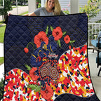 Adelaide Crows ANZAC Day Tribute Quilt Indigenous Dot Art Poppy Remembrance Football Warrior