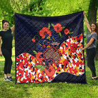 Adelaide Crows ANZAC Day Tribute Quilt Indigenous Dot Art Poppy Remembrance Football Warrior