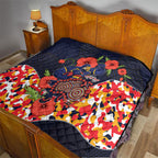 Adelaide Crows ANZAC Day Tribute Quilt Indigenous Dot Art Poppy Remembrance Football Warrior