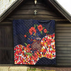 Adelaide Crows ANZAC Day Tribute Quilt Indigenous Dot Art Poppy Remembrance Football Warrior