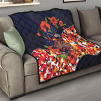 Adelaide Crows ANZAC Day Tribute Quilt Indigenous Dot Art Poppy Remembrance Football Warrior