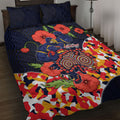 Adelaide Crows ANZAC Day Tribute Quilt Bed Set Indigenous Dot Art Poppy Remembrance Football Warrior