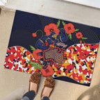 Adelaide Crows ANZAC Day Tribute Rubber Doormat Indigenous Dot Art Poppy Remembrance Football Warrior