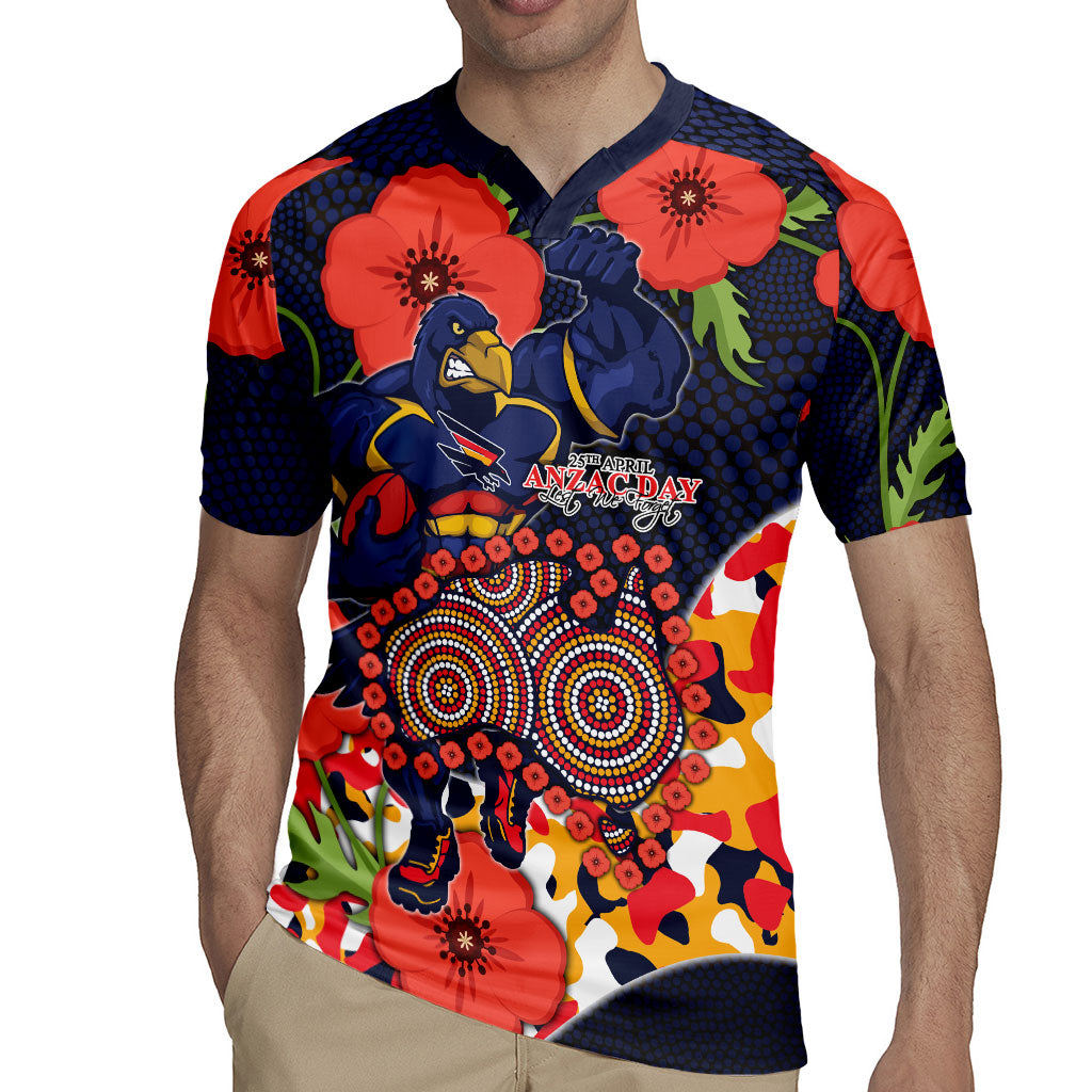 Adelaide Crows ANZAC Day Tribute Rugby Jersey Indigenous Dot Art Poppy Remembrance Football Warrior