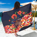 Adelaide Crows ANZAC Day Tribute Sarong Indigenous Dot Art Poppy Remembrance Football Warrior