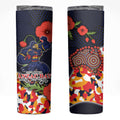Adelaide Crows ANZAC Day Tribute Skinny Tumbler Indigenous Dot Art Poppy Remembrance Football Warrior