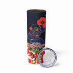 Adelaide Crows ANZAC Day Tribute Skinny Tumbler Indigenous Dot Art Poppy Remembrance Football Warrior