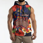 Adelaide Crows ANZAC Day Tribute Sleeveless Hoodie Indigenous Dot Art Poppy Remembrance Football Warrior