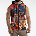 Adelaide Crows ANZAC Day Tribute Sleeveless Zip Hoodie Indigenous Dot Art Poppy Remembrance Football Warrior