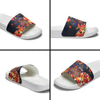 Adelaide Crows ANZAC Day Tribute Slide Sandals Indigenous Dot Art Poppy Remembrance Football Warrior