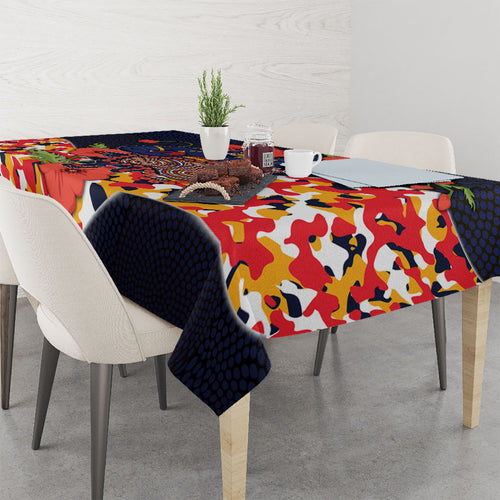 Adelaide Crows ANZAC Day Tribute Tablecloth Indigenous Dot Art Poppy Remembrance Football Warrior