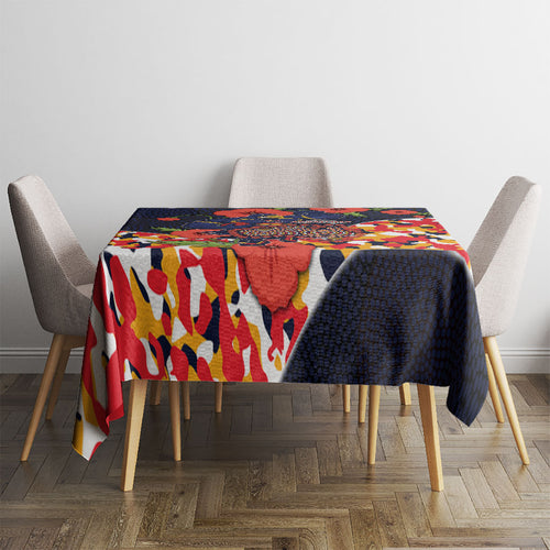Adelaide Crows ANZAC Day Tribute Tablecloth Indigenous Dot Art Poppy Remembrance Football Warrior