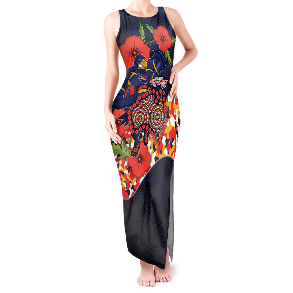 Adelaide Crows ANZAC Day Tribute Tank Maxi Dress Indigenous Dot Art Poppy Remembrance Football Warrior
