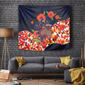 Adelaide Crows ANZAC Day Tribute Tapestry Indigenous Dot Art Poppy Remembrance Football Warrior
