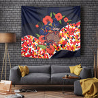 Adelaide Crows ANZAC Day Tribute Tapestry Indigenous Dot Art Poppy Remembrance Football Warrior