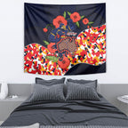 Adelaide Crows ANZAC Day Tribute Tapestry Indigenous Dot Art Poppy Remembrance Football Warrior