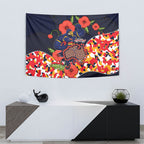 Adelaide Crows ANZAC Day Tribute Tapestry Indigenous Dot Art Poppy Remembrance Football Warrior