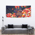 Adelaide Crows ANZAC Day Tribute Tapestry Indigenous Dot Art Poppy Remembrance Football Warrior