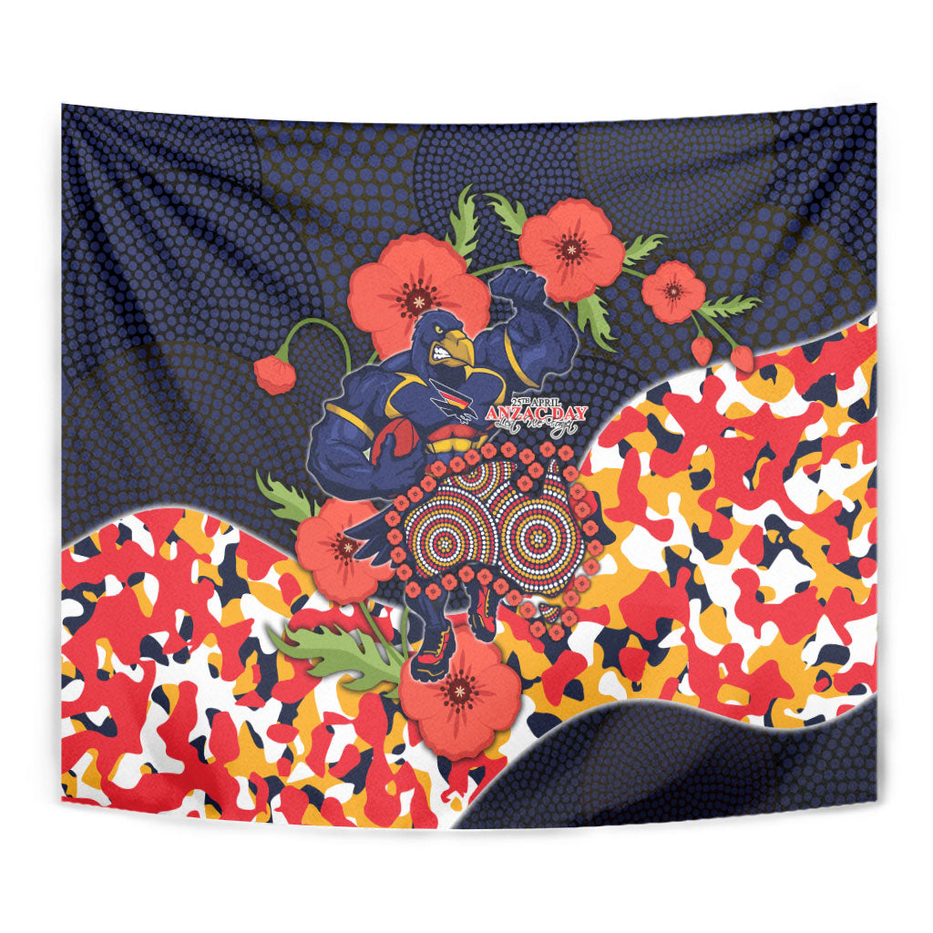 Adelaide Crows ANZAC Day Tribute Tapestry Indigenous Dot Art Poppy Remembrance Football Warrior