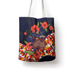 Adelaide Crows ANZAC Day Tribute Tote Bag Indigenous Dot Art Poppy Remembrance Football Warrior