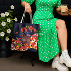 Adelaide Crows ANZAC Day Tribute Tote Bag Indigenous Dot Art Poppy Remembrance Football Warrior