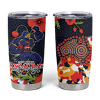 Adelaide Crows ANZAC Day Tribute Tumbler Cup Indigenous Dot Art Poppy Remembrance Football Warrior