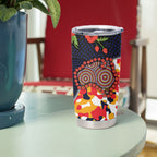 Adelaide Crows ANZAC Day Tribute Tumbler Cup Indigenous Dot Art Poppy Remembrance Football Warrior
