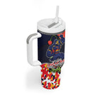 Adelaide Crows ANZAC Day Tribute Tumbler With Handle Indigenous Dot Art Poppy Remembrance Football Warrior