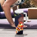 Adelaide Crows ANZAC Day Tribute Tumbler With Handle Indigenous Dot Art Poppy Remembrance Football Warrior