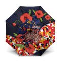 Adelaide Crows ANZAC Day Tribute Umbrella Indigenous Dot Art Poppy Remembrance Football Warrior