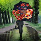 Adelaide Crows ANZAC Day Tribute Umbrella Indigenous Dot Art Poppy Remembrance Football Warrior