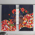 Adelaide Crows ANZAC Day Tribute Window Curtain Indigenous Dot Art Poppy Remembrance Football Warrior