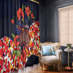 Adelaide Crows ANZAC Day Tribute Window Curtain Indigenous Dot Art Poppy Remembrance Football Warrior