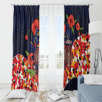 Adelaide Crows ANZAC Day Tribute Window Curtain Indigenous Dot Art Poppy Remembrance Football Warrior