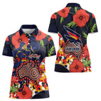 Adelaide Crows ANZAC Day Tribute Women Polo Shirt Indigenous Dot Art Poppy Remembrance Football Warrior