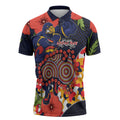 Adelaide Crows ANZAC Day Tribute Zipper Polo Shirt Indigenous Dot Art Poppy Remembrance Football Warrior