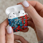 Personalised Cronulla Sharks ANZAC AirPods Case Indigenous Wave Pattern Poppy Remembrance Shark Warrior