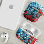 Personalised Cronulla Sharks ANZAC AirPods Case Indigenous Wave Pattern Poppy Remembrance Shark Warrior