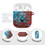 Personalised Cronulla Sharks ANZAC AirPods Case Indigenous Wave Pattern Poppy Remembrance Shark Warrior