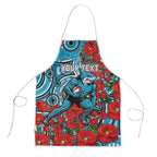 Personalised Cronulla Sharks ANZAC Apron Indigenous Wave Pattern Poppy Remembrance Shark Warrior