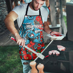 Personalised Cronulla Sharks ANZAC Apron Indigenous Wave Pattern Poppy Remembrance Shark Warrior