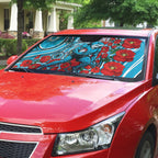 Personalised Cronulla Sharks ANZAC Auto Sun Shade Indigenous Wave Pattern Poppy Remembrance Shark Warrior