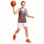 Personalised Cronulla Sharks ANZAC Basketball Jersey Indigenous Wave Pattern Poppy Remembrance Shark Warrior