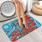 Personalised Cronulla Sharks ANZAC Bathroom Set Indigenous Wave Pattern Poppy Remembrance Shark Warrior
