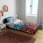 Personalised Cronulla Sharks ANZAC Bedding Set Indigenous Wave Pattern Poppy Remembrance Shark Warrior